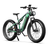 Duotts E26 Electric Bike  - Motor 750W Battery 48V20AH 26*4.0 Inch Fat Tire Front Rear Hydraulic Brakes - Green Purple